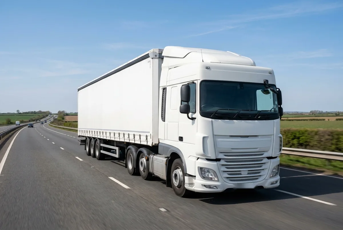Generated illustration, not a photograph: a representative 6×2 tractor unit