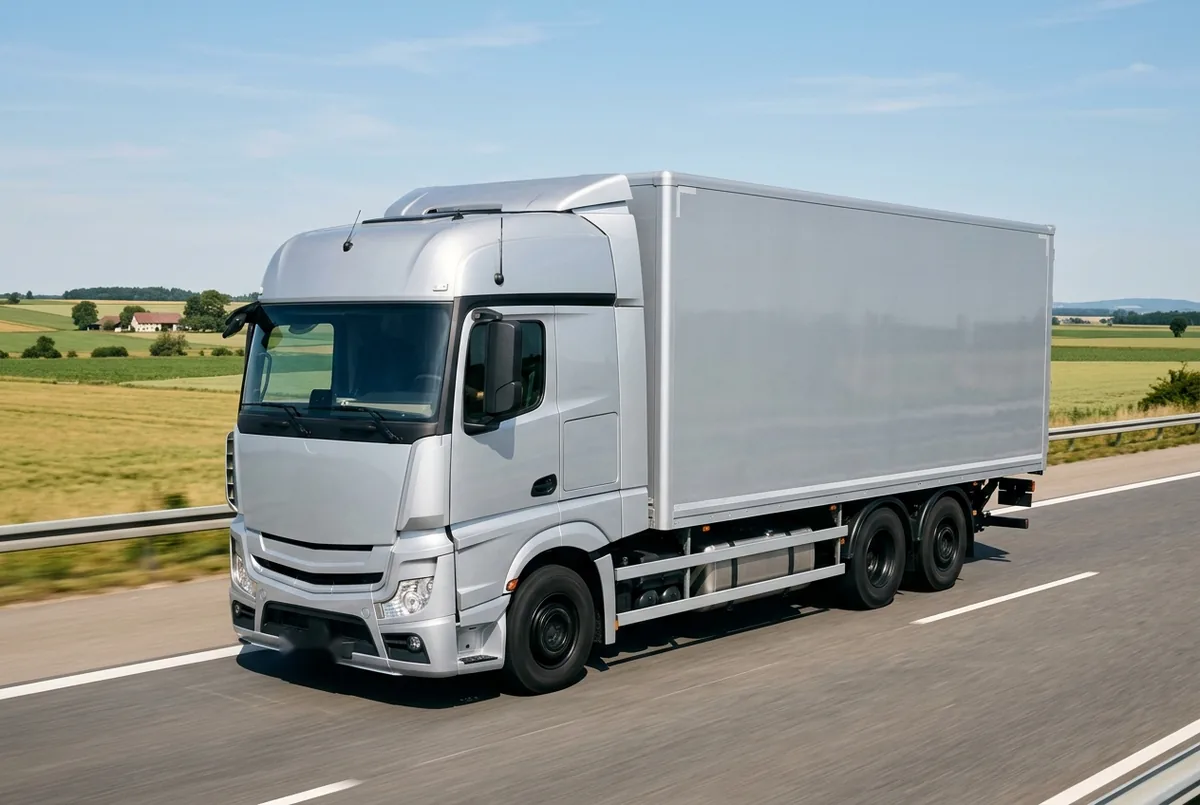 Generated illustration, not a photograph: a representative 6×4 rigid lorry