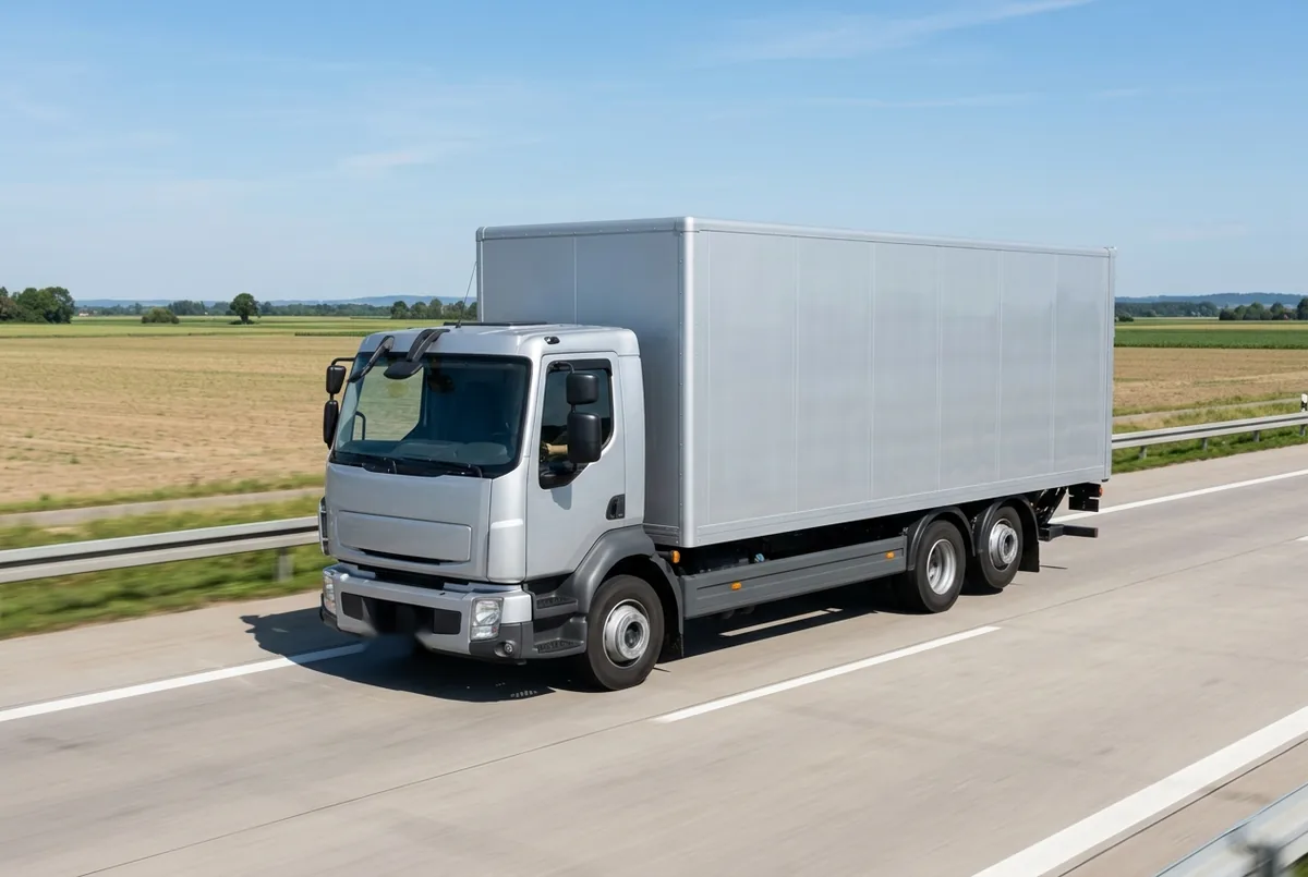 Generated illustration, not a photograph: a representative 6×2 rigid lorry
