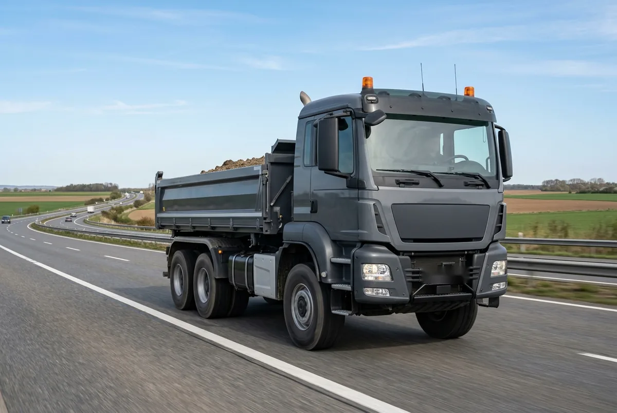 Generated illustration, not a photograph: a representative 6×6 rigid lorry