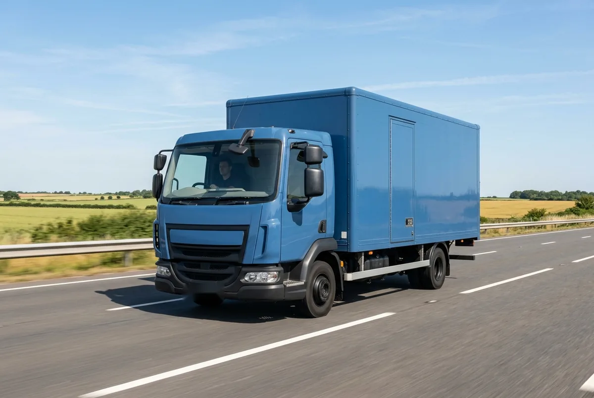 Generated illustration, not a photograph: a representative 4×2 rigid lorry