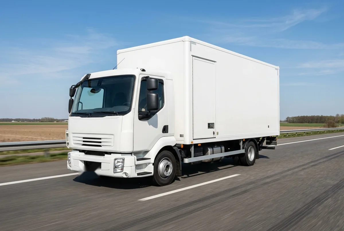 Generated illustration, not a photograph: a representative 4×2 rigid lorry