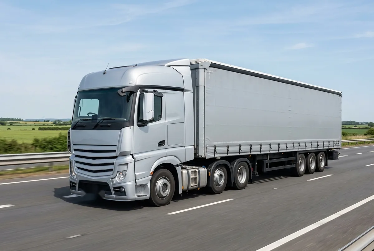 Generated illustration, not a photograph: a representative 6×2 tractor unit