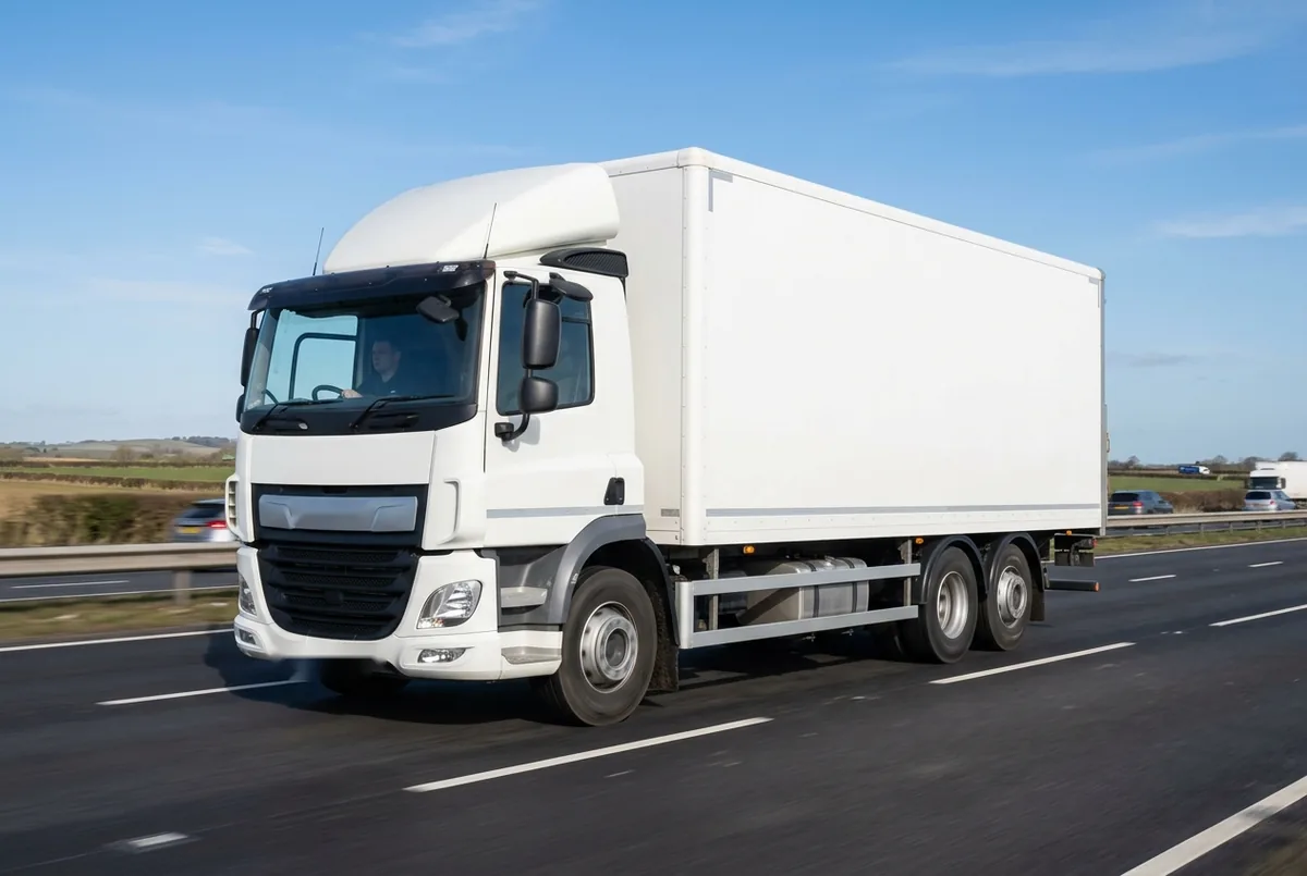Generated illustration, not a photograph: DAF CF 300 FAN, a 6×2 rigid lorry