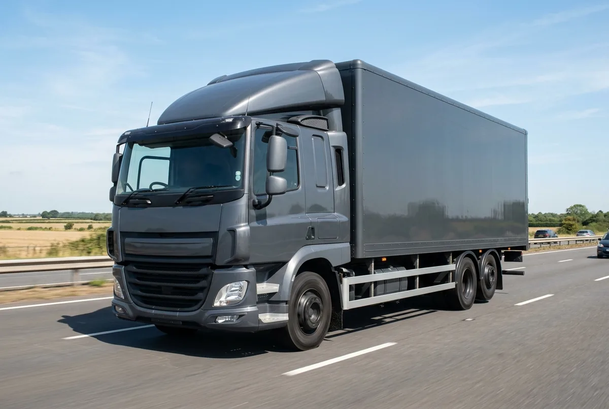 Generated illustration, not a photograph: DAF CF 480 FTR, a 6×2 rigid lorry