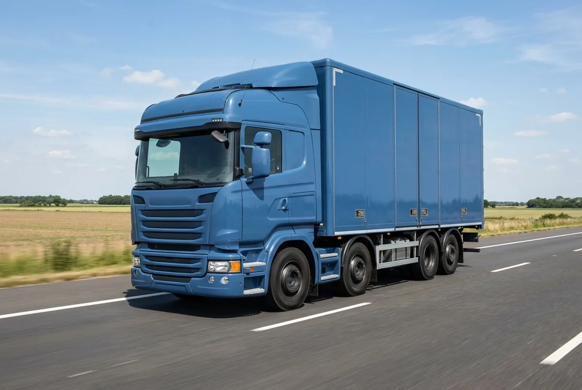 Generated illustration, not a photograph: Scania R 580 B8x4, a 8×4 rigid lorry
