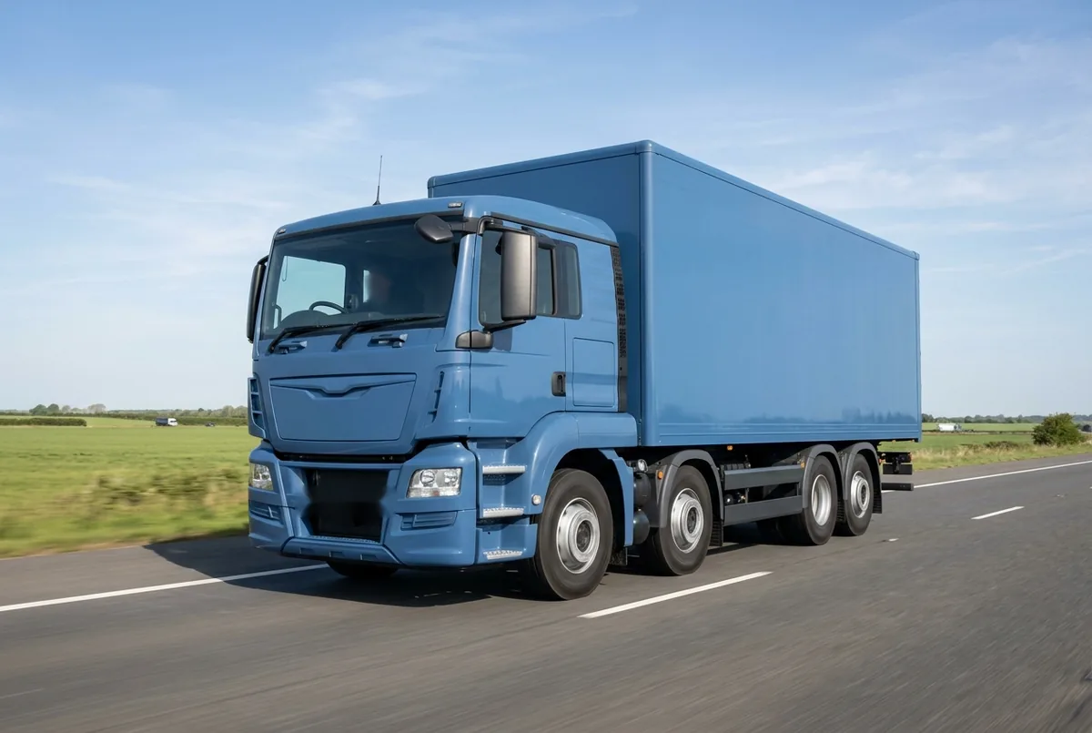 Generated illustration, not a photograph: MAN TGS 32.470 8x4, a 8×4 rigid lorry