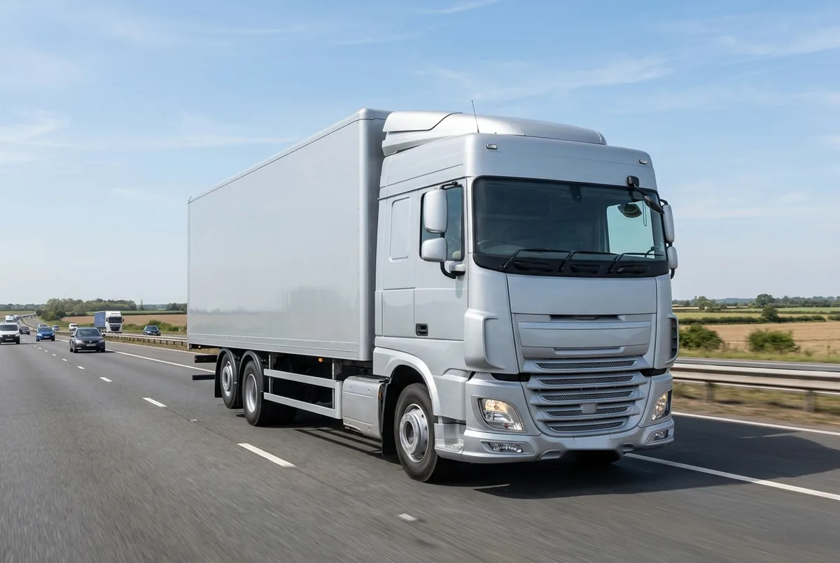 Generated illustration, not a photograph: DAF XF 410 FAR, a 6×2 rigid lorry