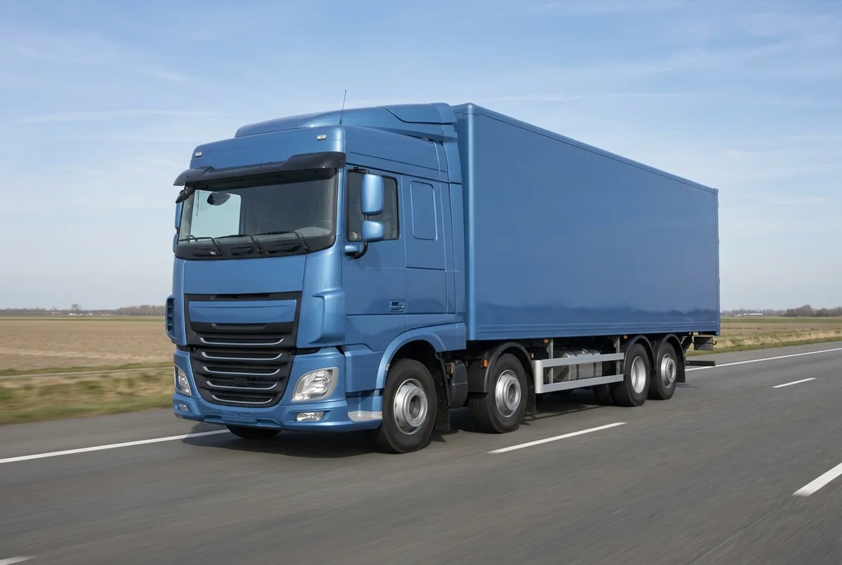Generated illustration, not a photograph: DAF XF 480 FAQ, a 8×2 rigid lorry