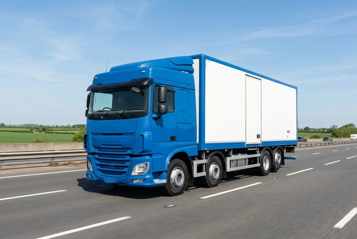 Generated illustration, not a photograph: DAF XF 480 FAX, a 8×2 rigid lorry
