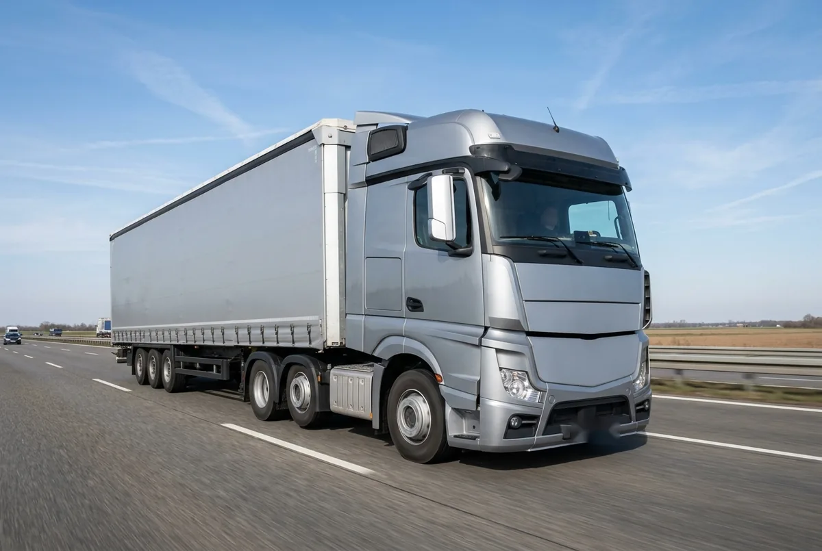 Generated illustration, not a photograph: Mercedes-Benz Actros, 290 kW, 6x2 tractor unit, a 6×2 tractor unit