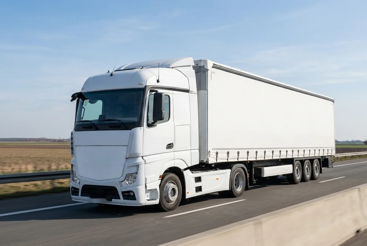Generated illustration, not a photograph: Mercedes-Benz Actros, 310 kW, 4x2 tractor unit (2021–2025), a 4×2 tractor unit