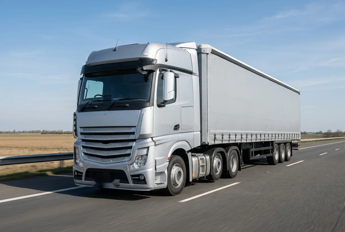 Generated illustration, not a photograph: Mercedes-Benz Actros, 375 kW, 6x4 tractor unit, a 6×4 tractor unit