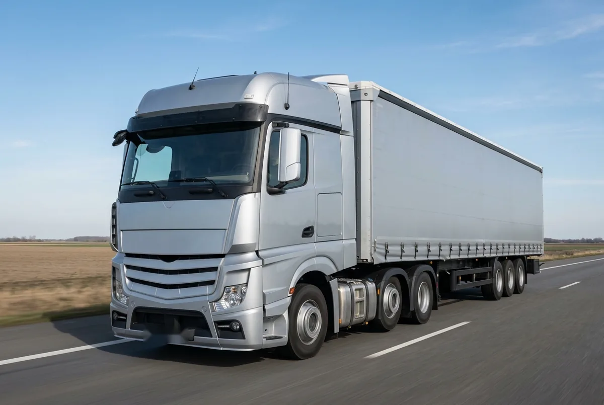 Generated illustration, not a photograph: Mercedes-Benz Actros, 380 kW, 6x2 tractor unit, a 6×2 tractor unit