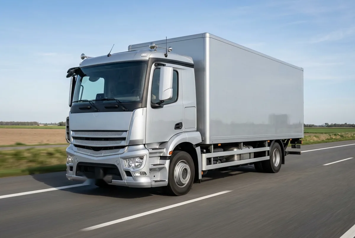 Generated illustration, not a photograph: Mercedes-Benz Antos, 240 kW, 4x2 rigid lorry, a 4×2 rigid lorry
