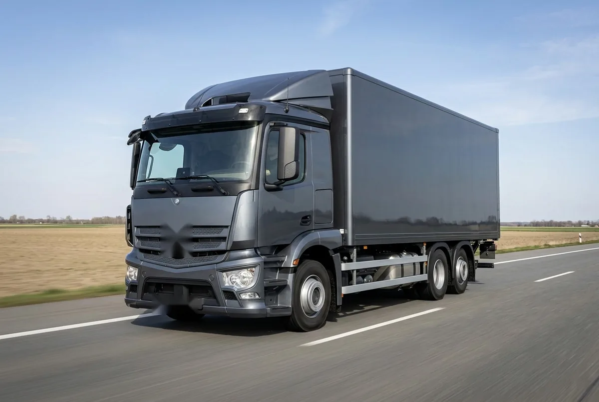 Generated illustration, not a photograph: Mercedes-Benz Antos, 290 kW, 6x2 rigid lorry, a 6×2 rigid lorry