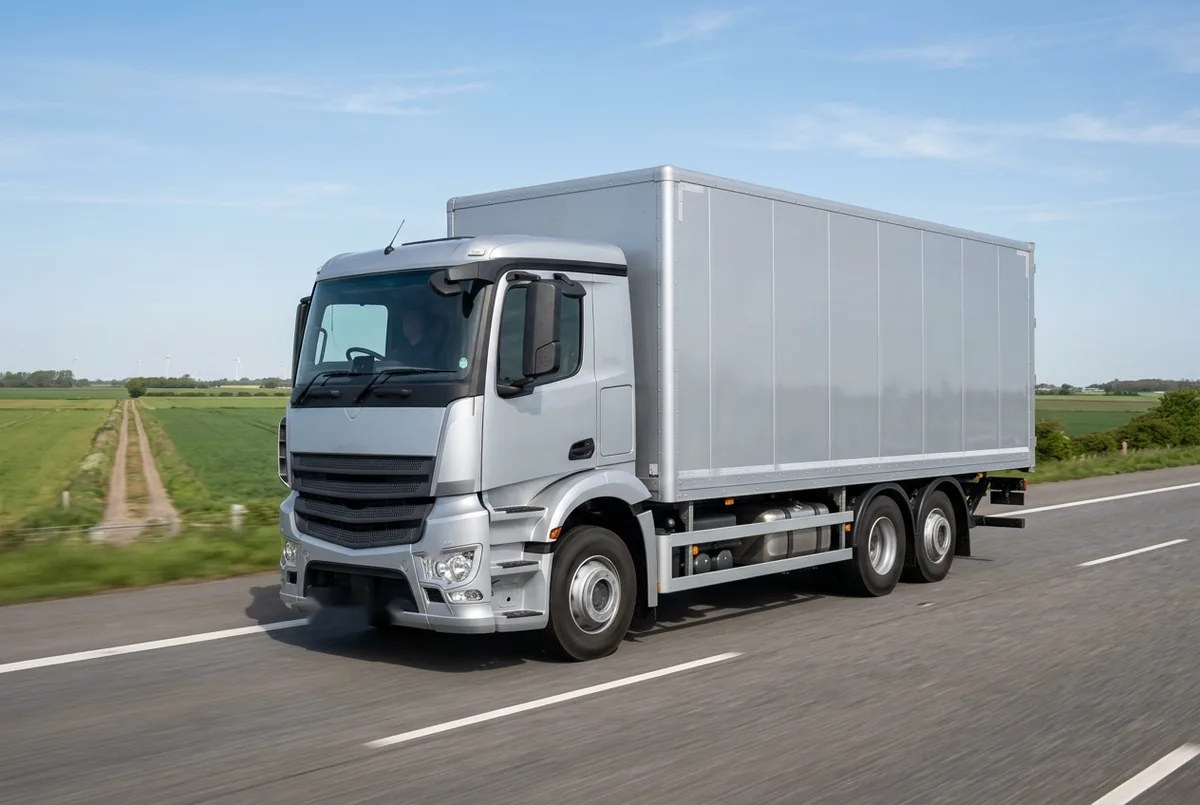 Generated illustration, not a photograph: Mercedes-Benz Arocs, 240 kW, 6x4 rigid lorry, a 6×4 rigid lorry