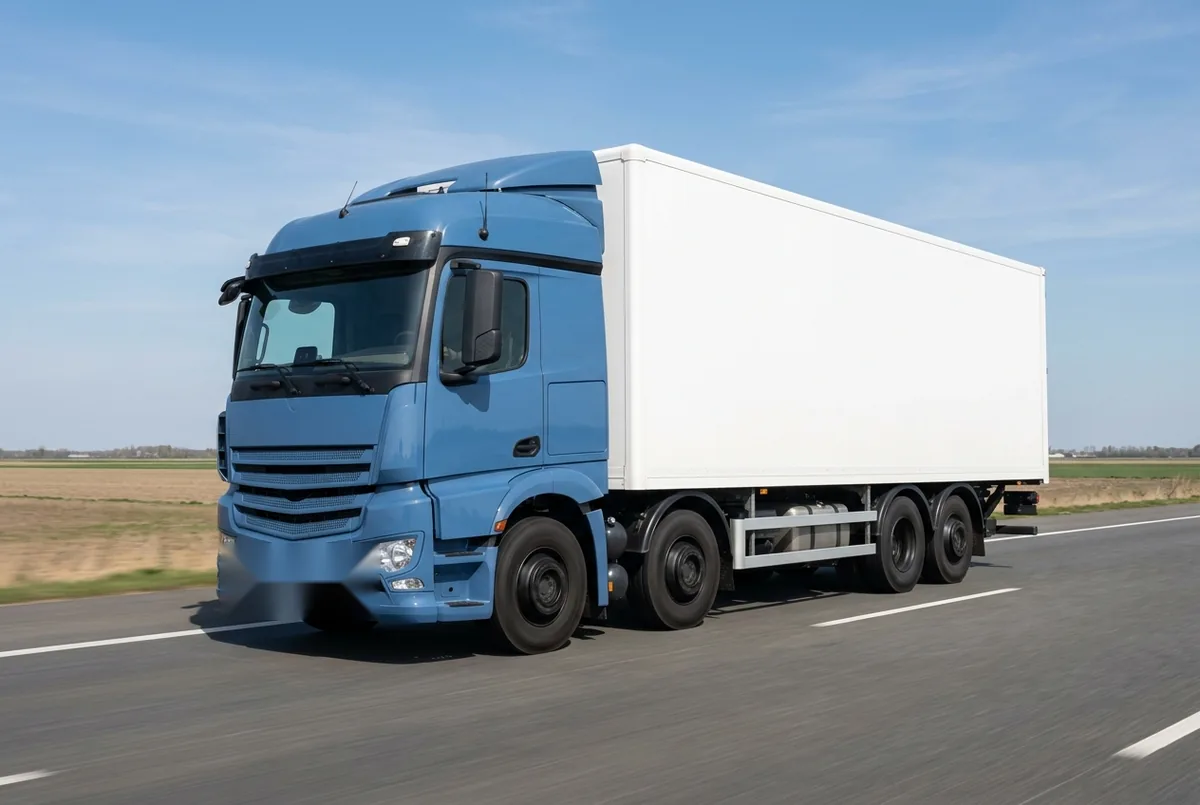 Generated illustration, not a photograph: Mercedes-Benz Arocs, 350 kW, 8x4 rigid lorry, a 8×4 rigid lorry