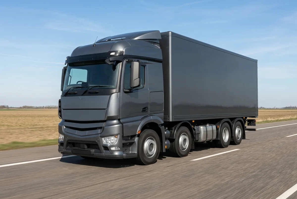 Generated illustration, not a photograph: Mercedes-Benz Arocs, 375 kW, 8x4 rigid lorry, a 8×4 rigid lorry