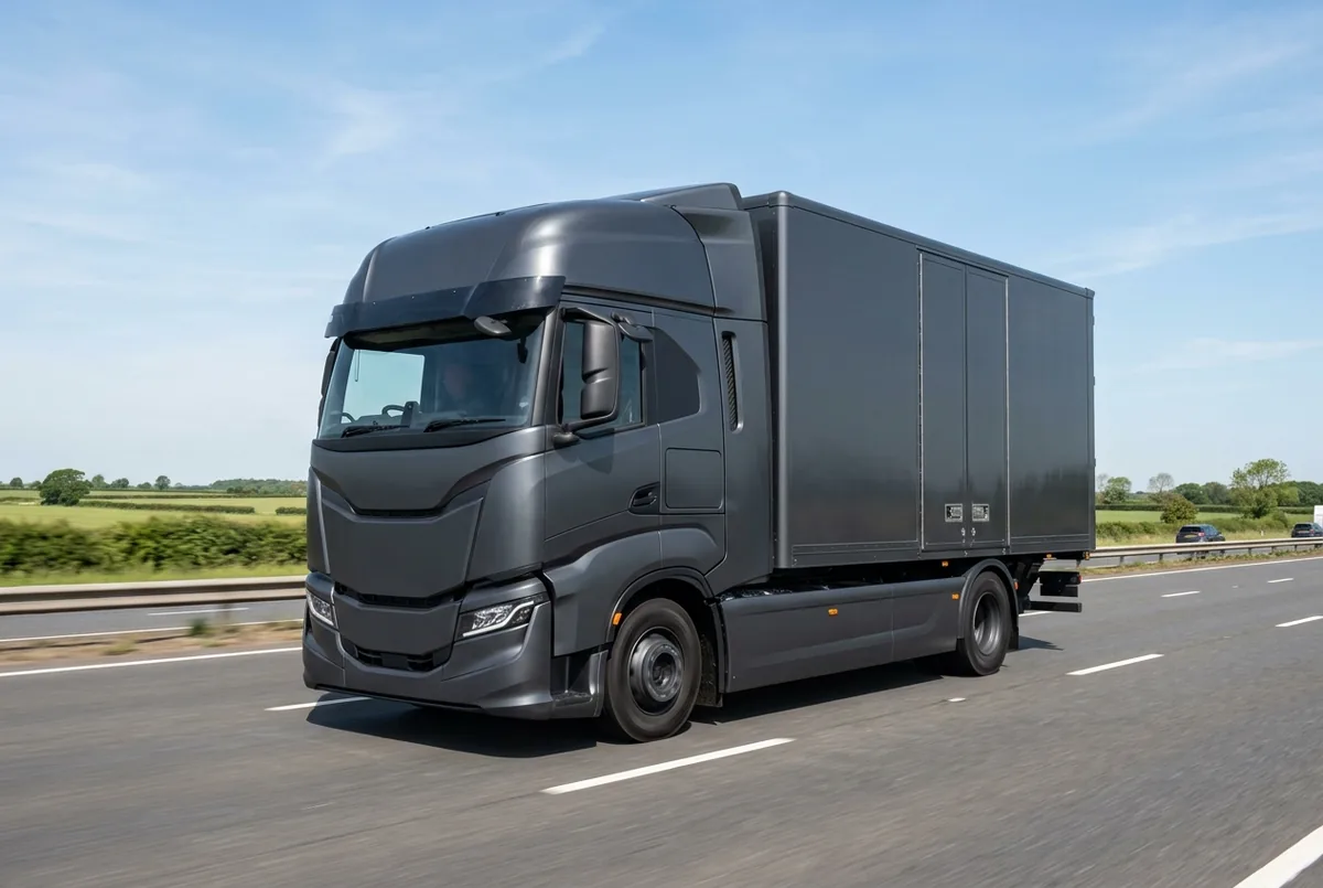 Generated illustration, not a photograph: IVECO S-Way, 338 kW, 4x2 rigid lorry, 11.1 L, a 4×2 rigid lorry