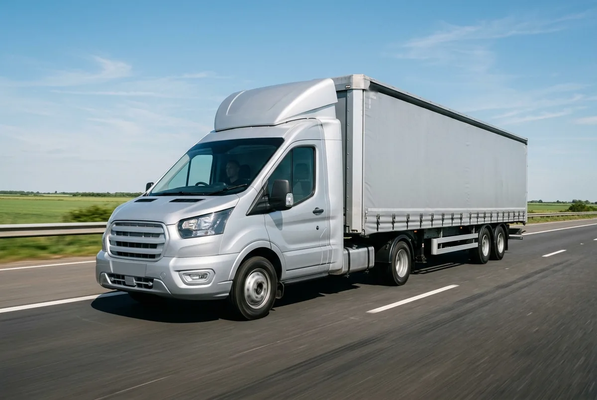 Generated illustration, not a photograph: Ford Transit, 121.3 kW, 4x2 tractor unit, a 4×2 tractor unit