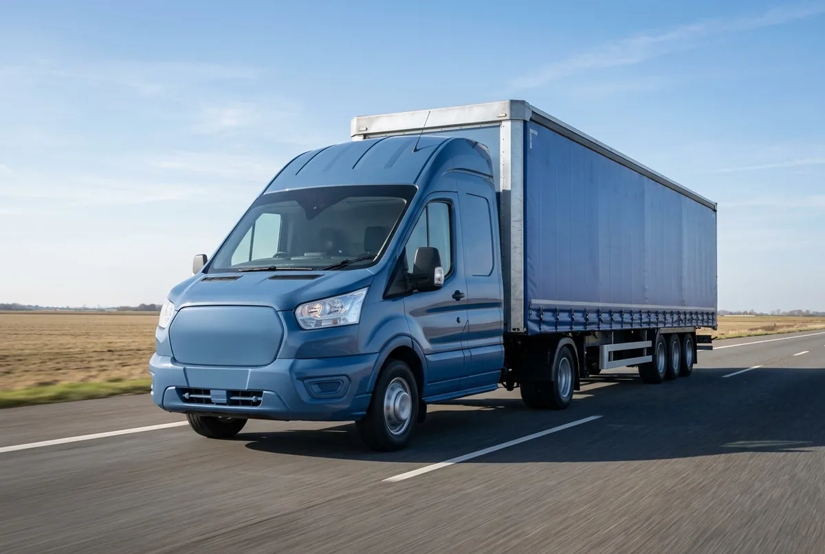 Generated illustration, not a photograph: Ford Transit, 121 kW, 4x2 tractor unit, a 4×2 tractor unit